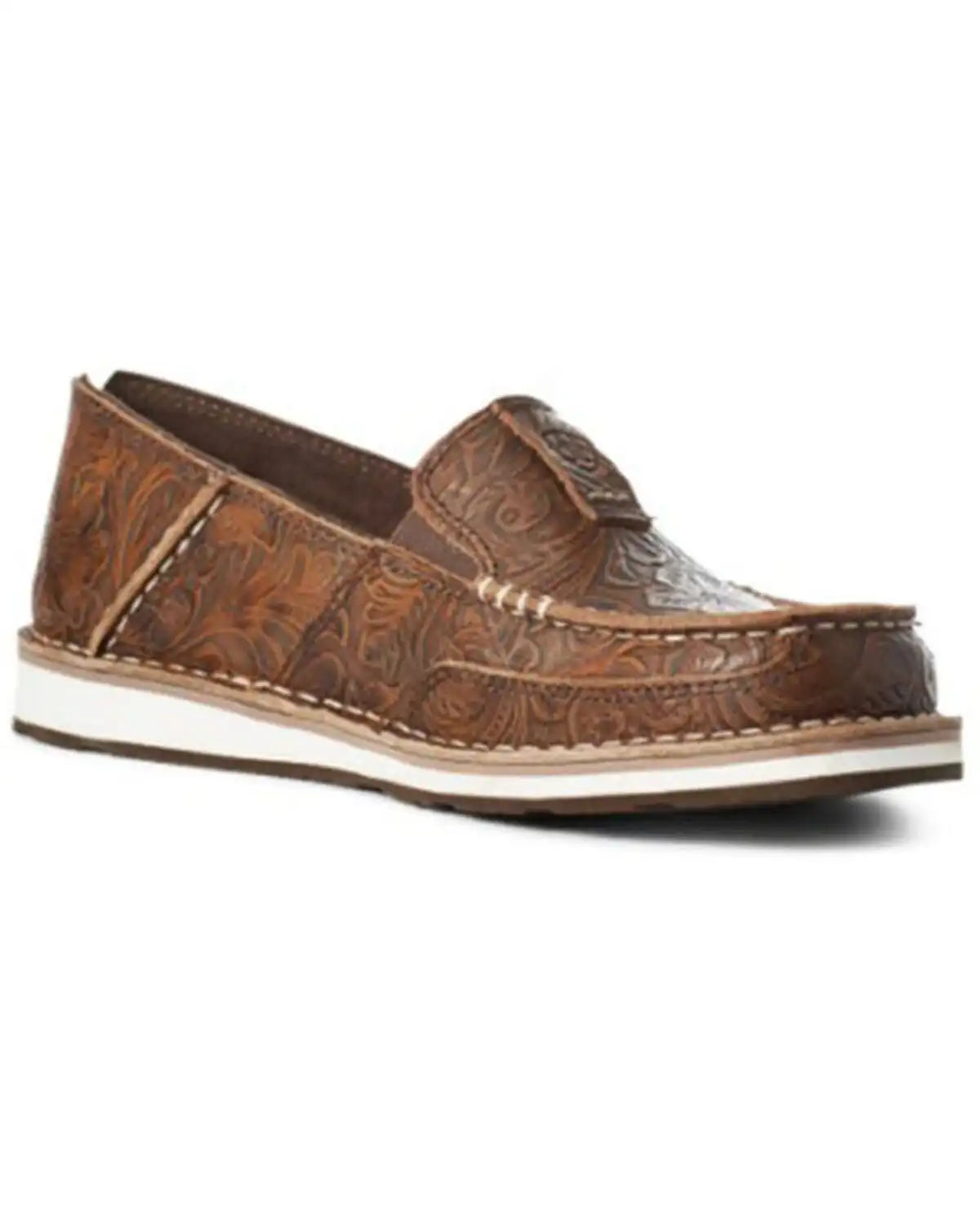 Ariat Women's Floral Embossed Cruiser Shoes - Moc Toe