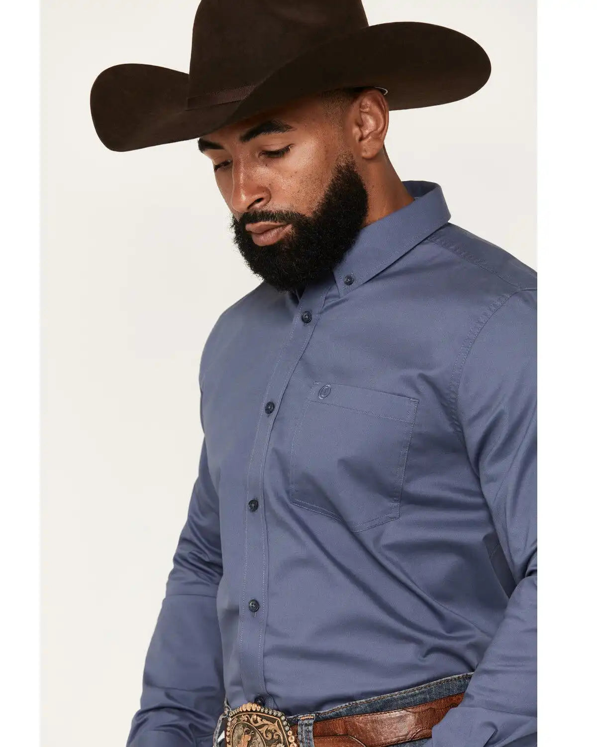 Cody James Men's Solid Long Sleeve Button-Down Stretch Western Shirt - Tall