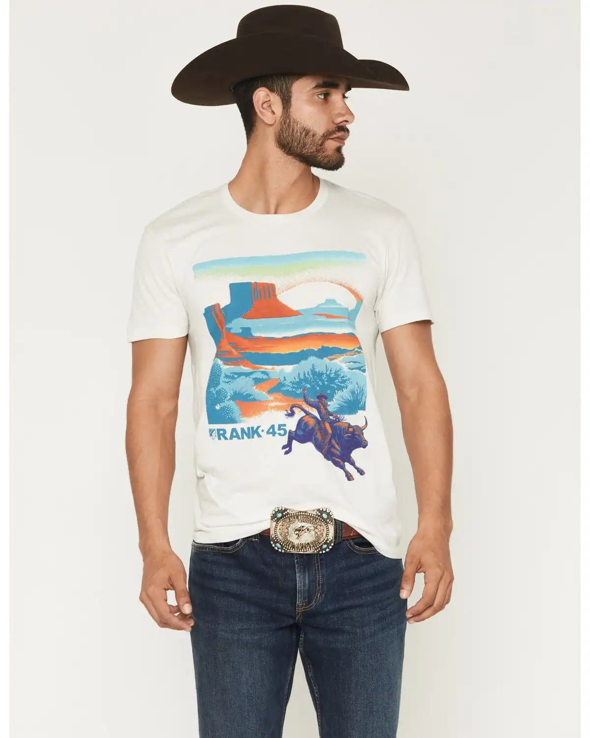 RANK 45® Men's Bull Desert Bull Rider Short Sleeve Graphic T-Shirt