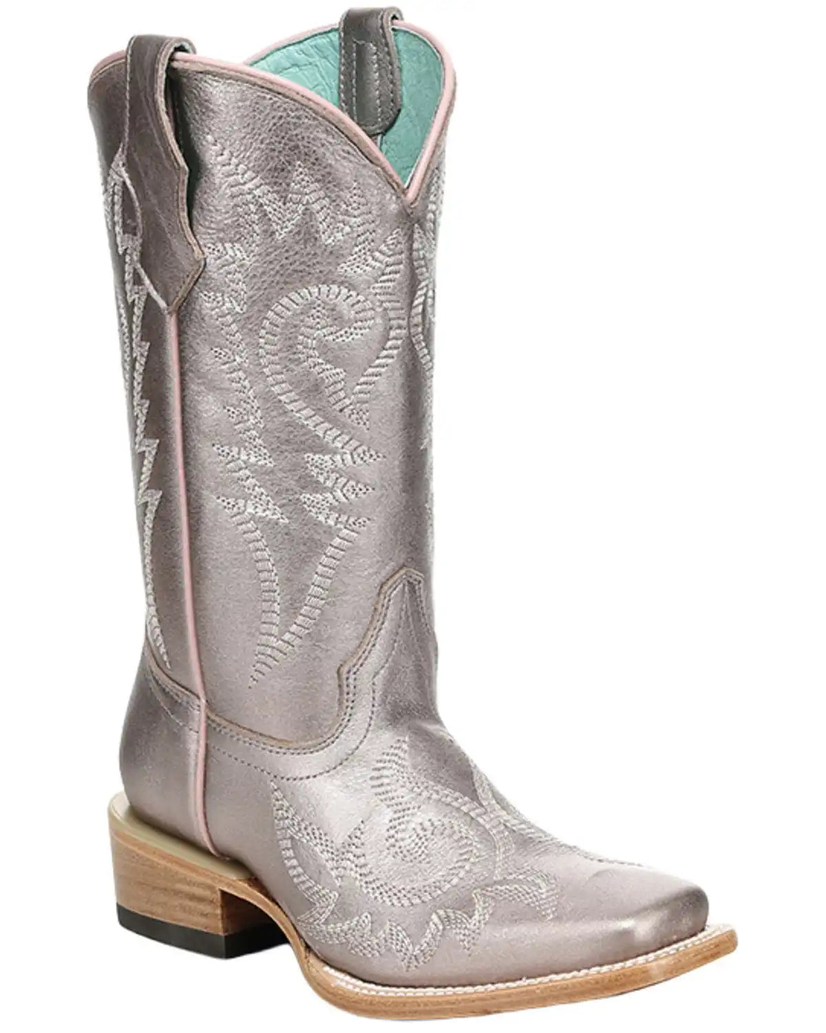 Corral Girls' Metallic Western Boots - Square Toe