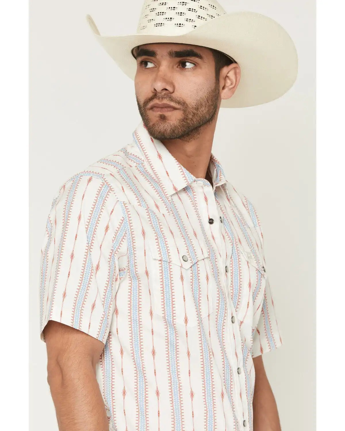 Kimes Ranch Men's Sonny COOLMAX® Stripe Print Short Sleeve Snap Western Shirt