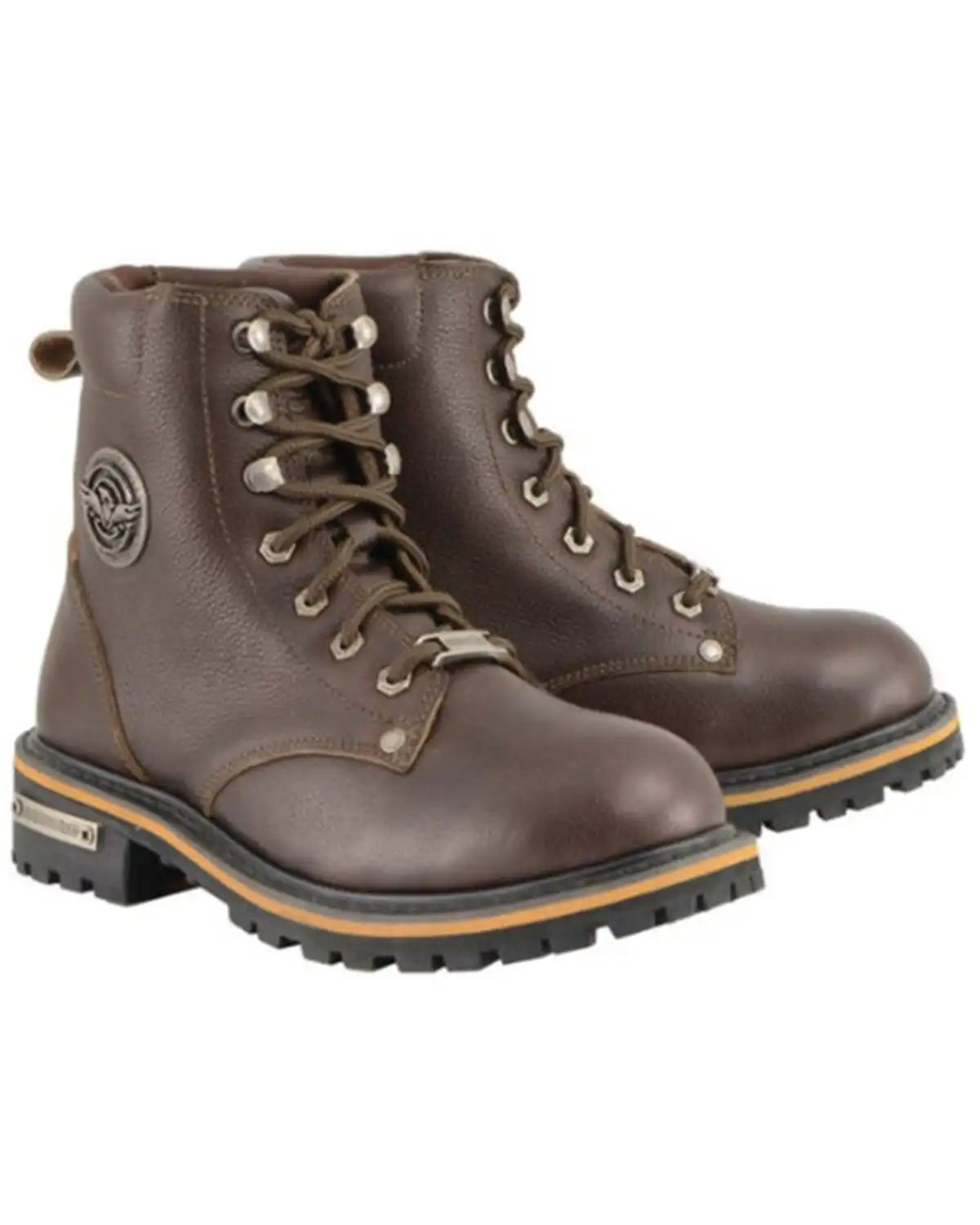 Milwaukee Leather Women's Leather Lace to Toe Boots - Round Toe