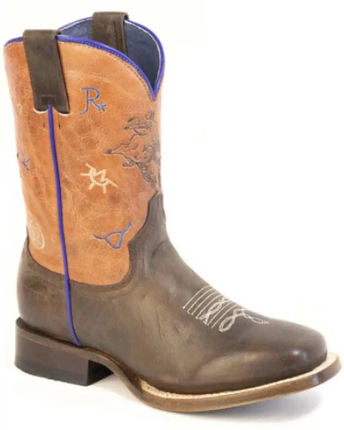 Roper Little Boys' Brahma Brands Western Boots - Broad Square Toe