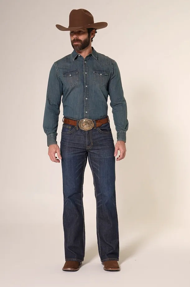 Cody James Men's Night Hawk Wash Duke Relaxed Bootcut Stretch Denim Jeans