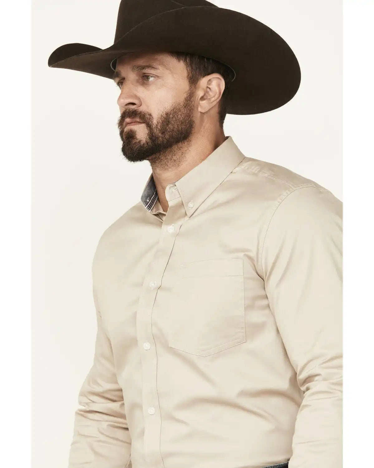 Cody James Men's Basic Twill Long Sleeve Button-Down Performance Western Shirt - Tall