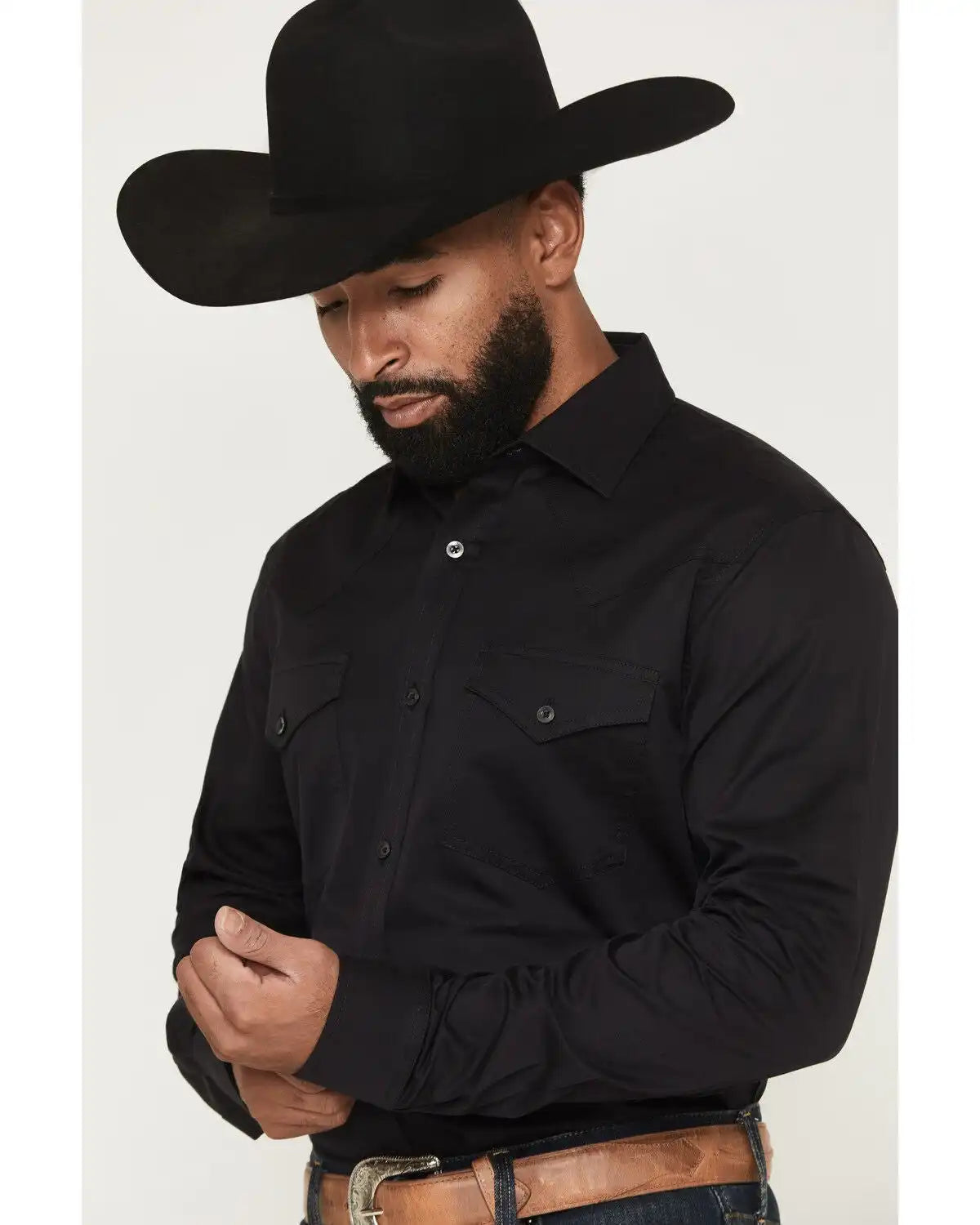 Cody James Black 1978® Men's Lawman Solid Long Sleeve Button-Down Western Shirt