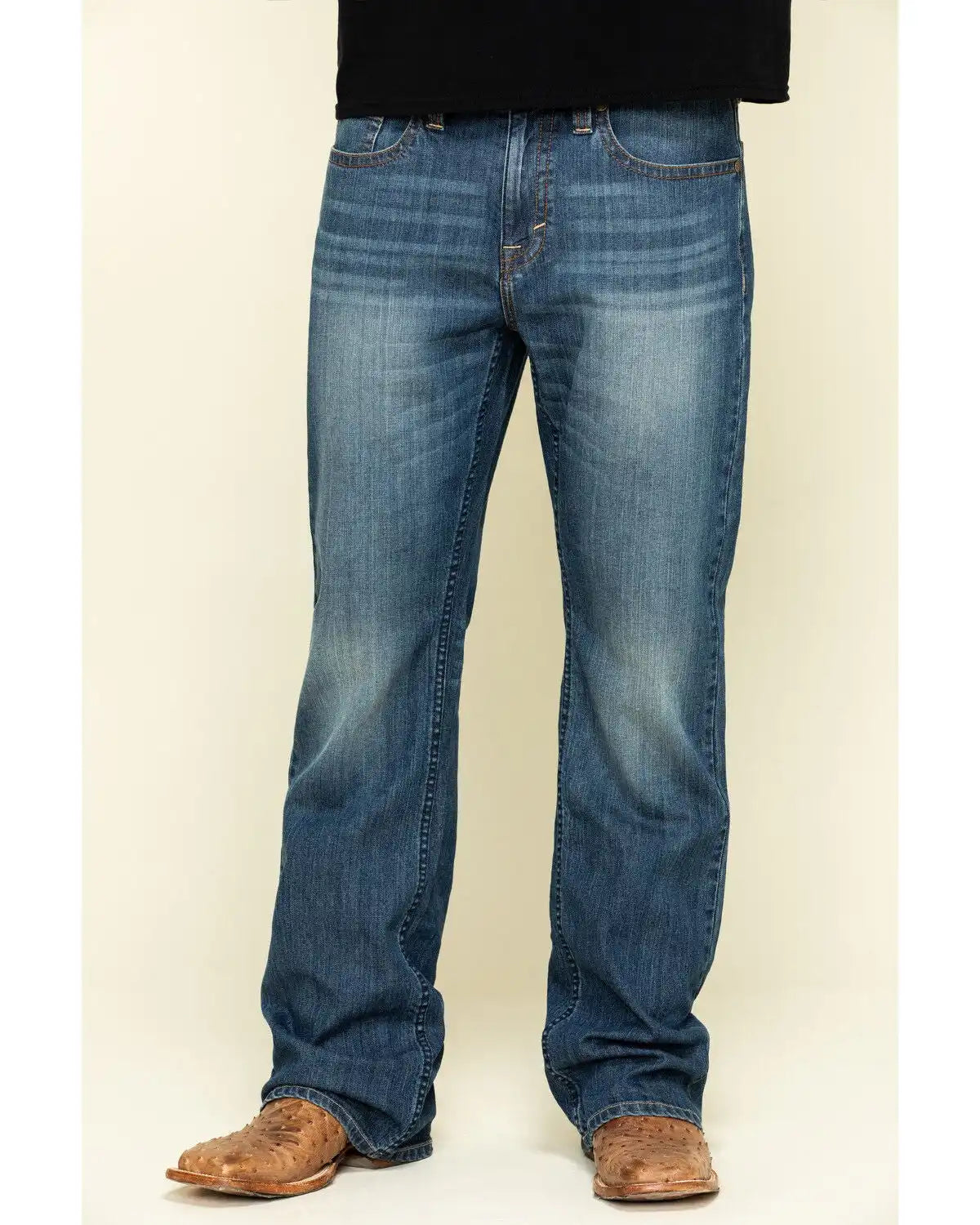 Cody James Men's Wolfstooth Wash Duke Relaxed Bootcut Stretch Denim Jeans - Tall