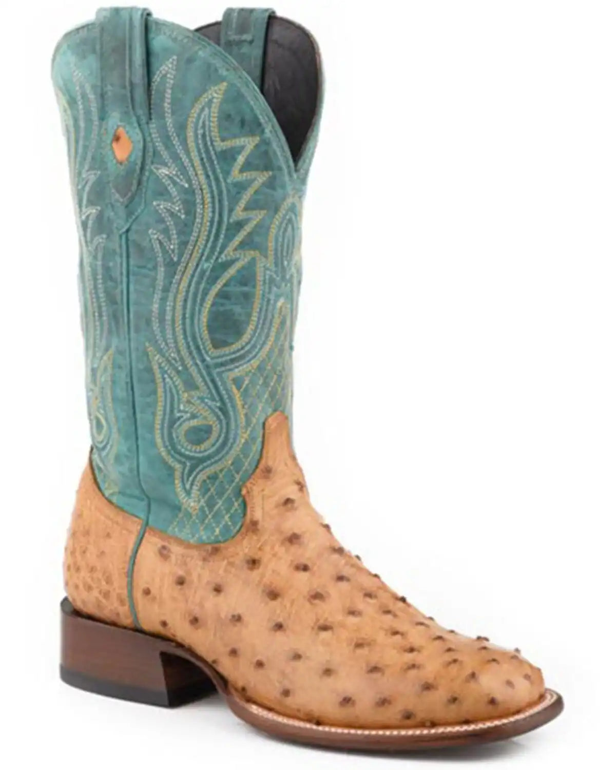 Stetson Men's Ozzy Exotic Ostrich Western Boots - Broad Square Toe