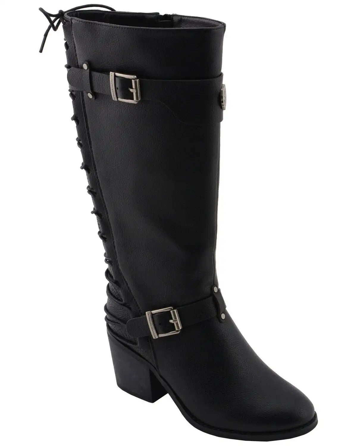 Milwaukee Leather Women's Back End Laced Riding Boots - Round Toe