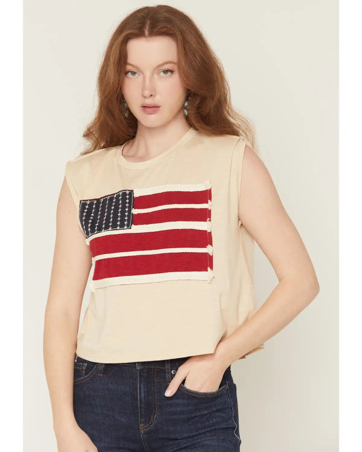 Baevely Women's American Flag Muscle Tank