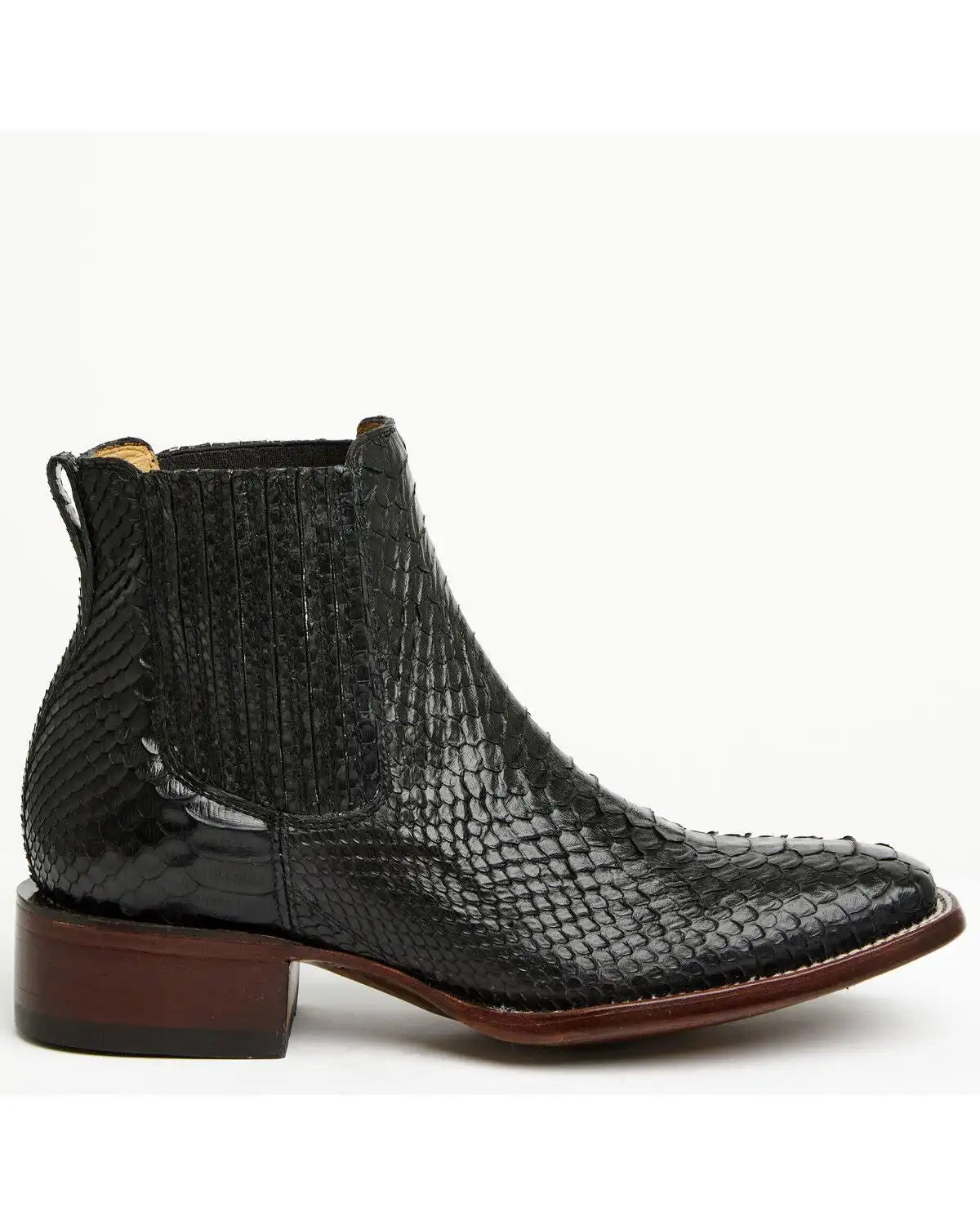 Cody James Men's Hash Exotic Python Western Ankle Boots - Broad Square Toe