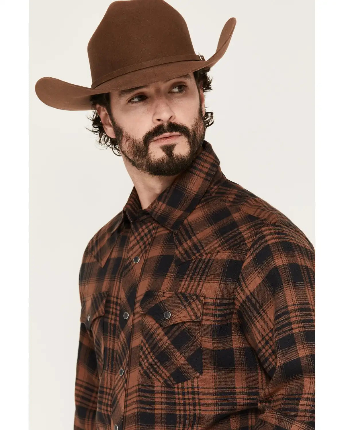 Wrangler Retro Men's Plaid Print Long Sleeve Snap Flannel Shirt