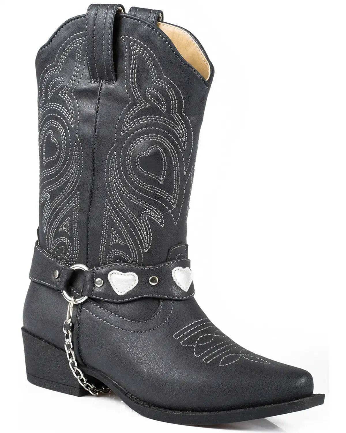 Roper Little Girls' Harness Western Boots - Snip Toe