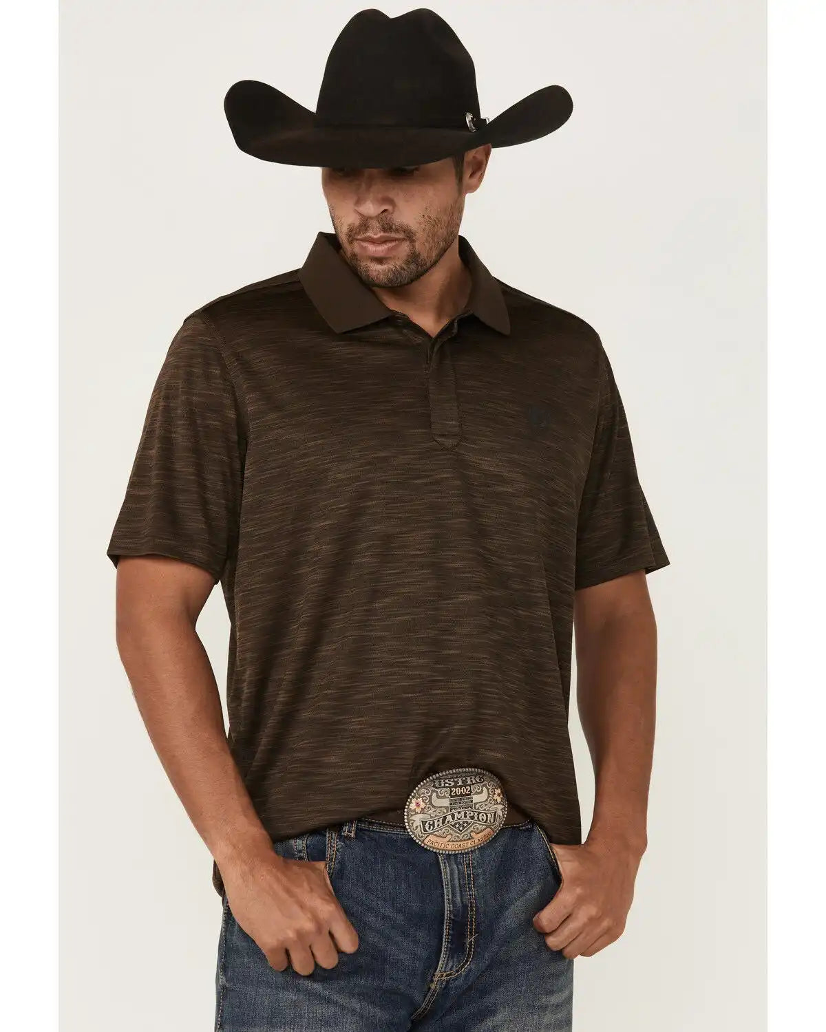 RANK 45® Men's Heeler Short Sleeve Button-Down Polo Shirt