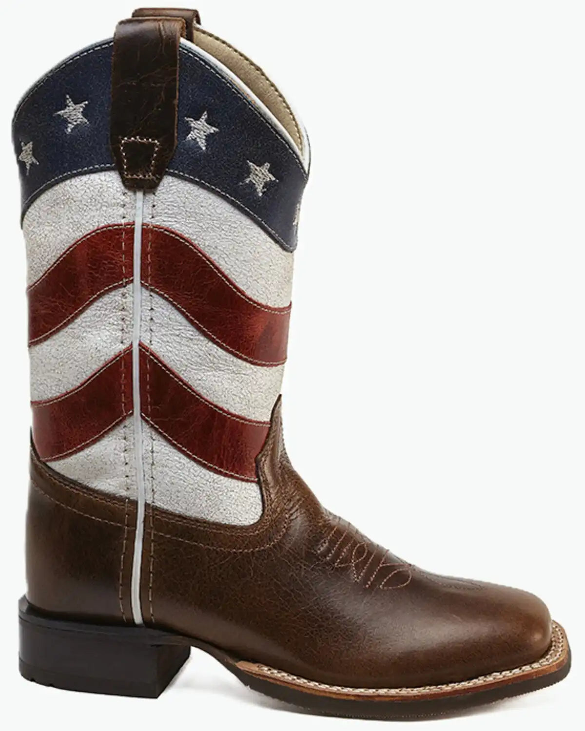 Old West Little Boys' Patriotic Western Boots - Broad Square Toe