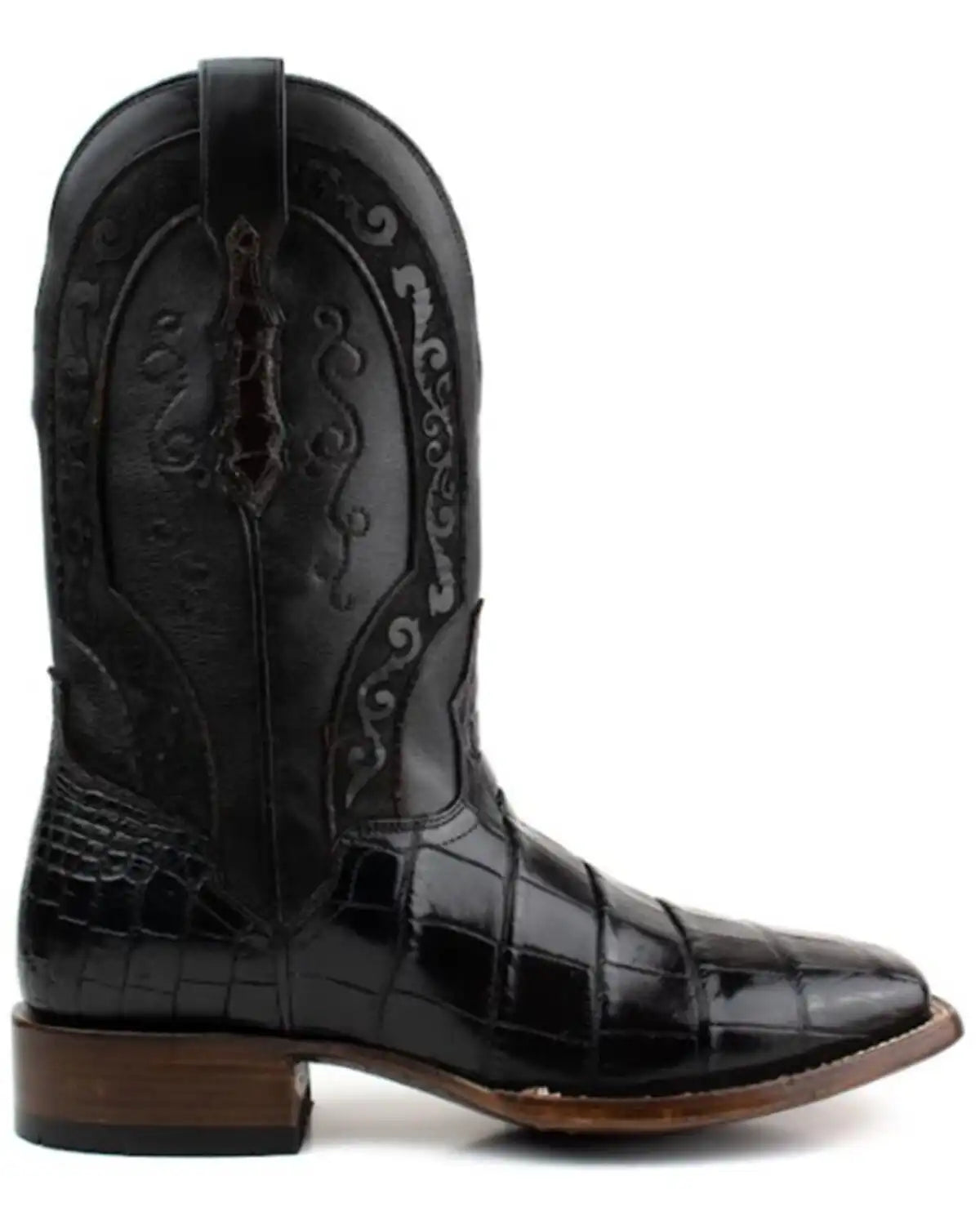 El Dorado Men's American Alligator Exotic Western Boots - Broad Square Toe