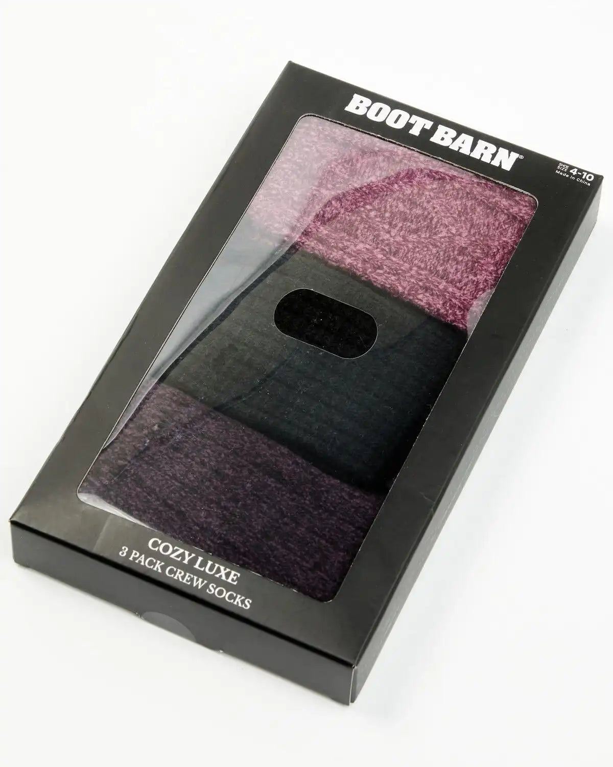 Boot Barn Women's Purple Luxe Cozy Sock Gift Box - 3 Piece