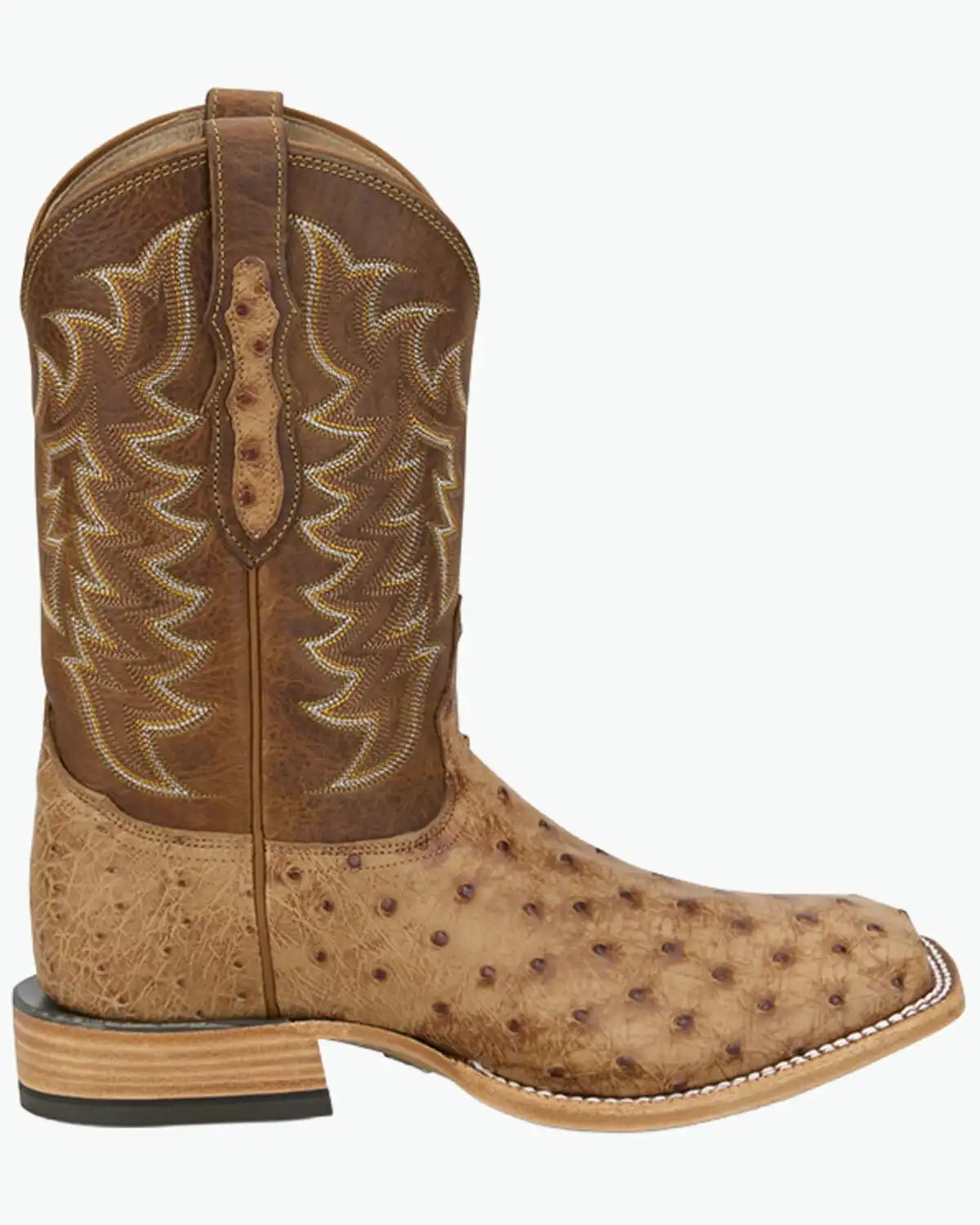 Tony Lama Men's Heritage Juan Exotic Ostrich Western Boots - Broad Square Toe