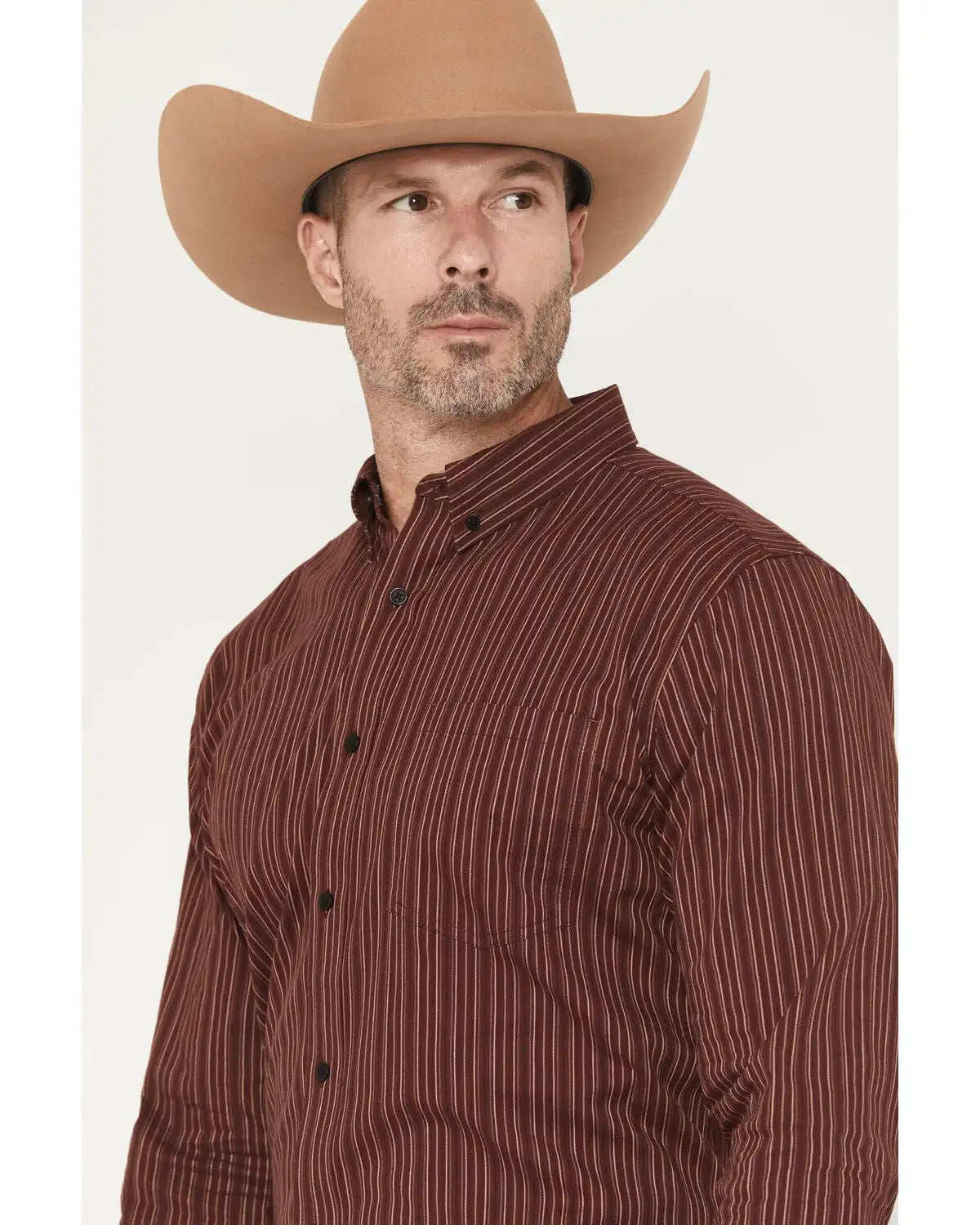 Cody James Men's Wildfire Stripe Print Long Sleeve Button-Down Stretch Western Shirt