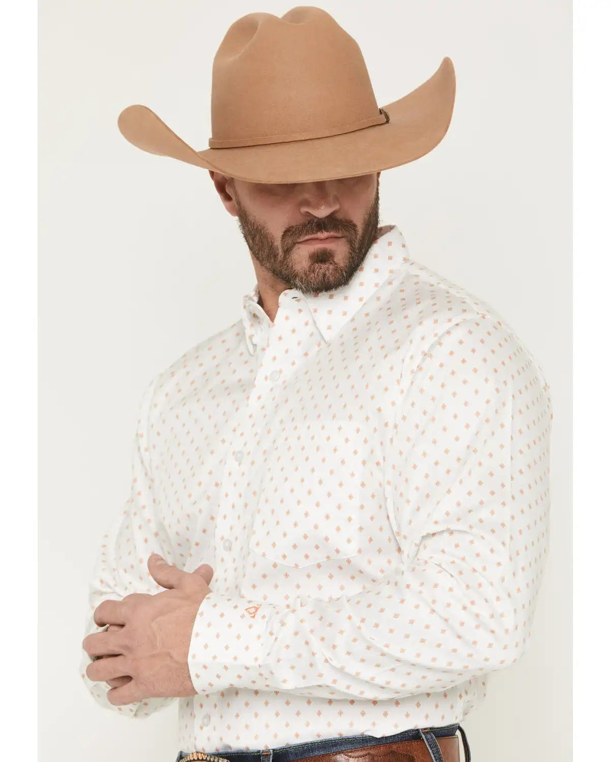Wrangler X Cody Johnson Men's Medallion Print Long Sleeve Button-Down Western Shirt