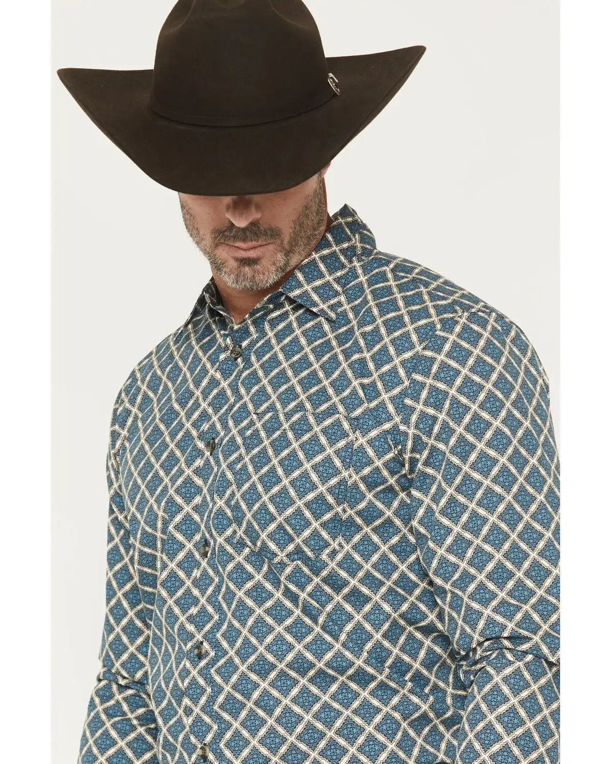 Gibson Trading Co Men's Tile Medallion Long Sleeve Button-Down Western Shirt