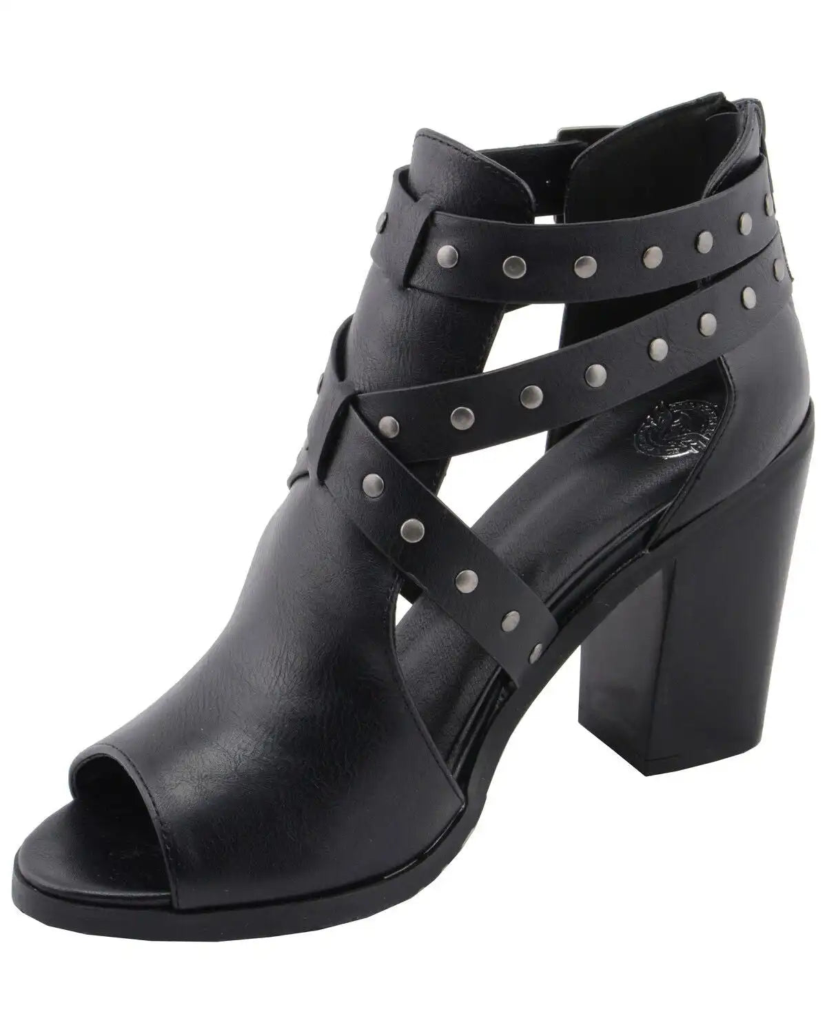 Milwaukee Performance Women's Platform Heel Studded Strap Sandals