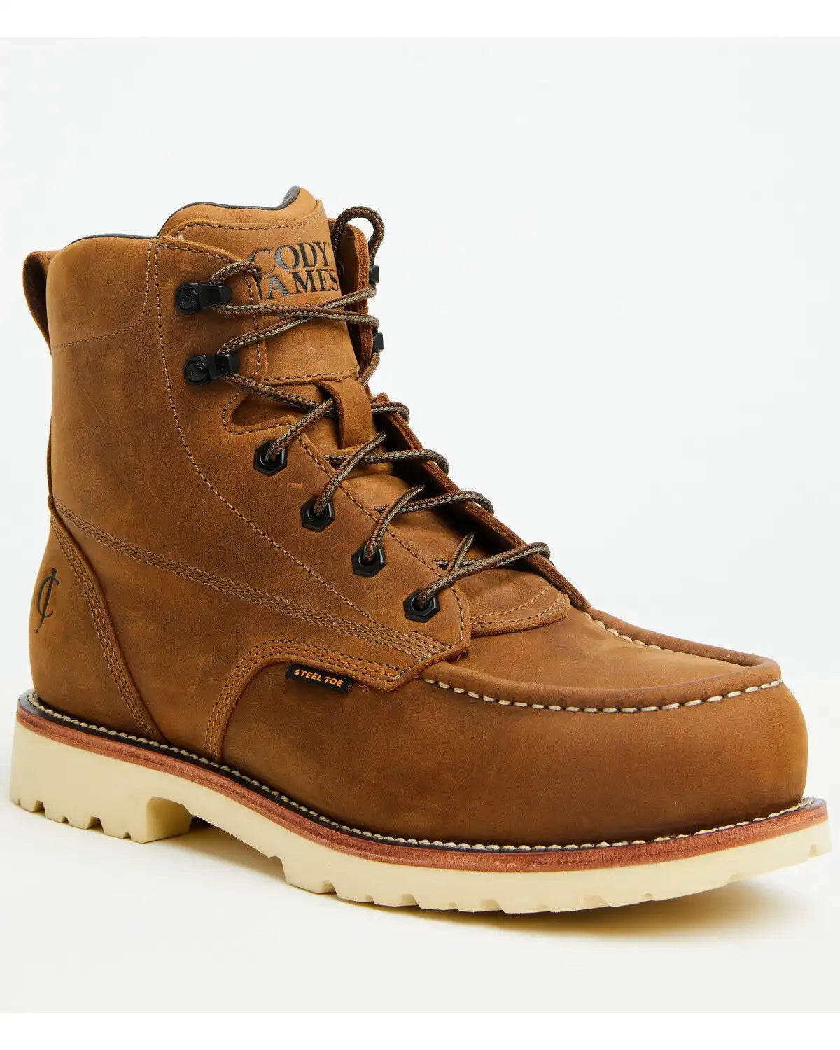 Cody James Men's 6" Lace-Up Moc Work Boots - Steel Toe