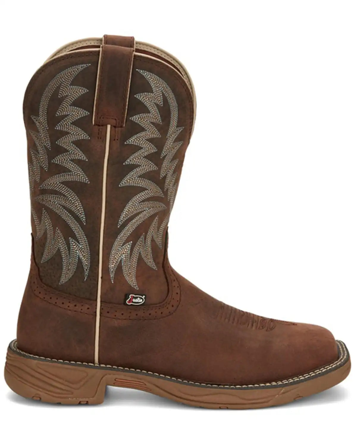 Justin Men's Stampede Rush Short Base Performance Western Boots - Broad Square Toe