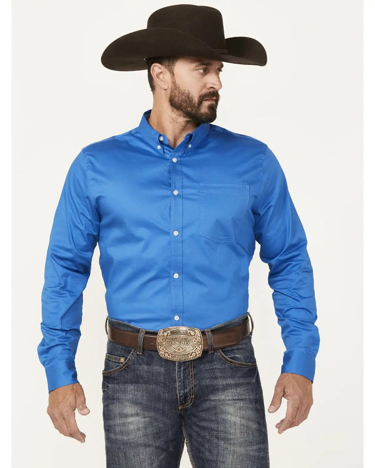 Cody James Men's Basic Twill Long Sleeve Button-Down Performance Western Shirt