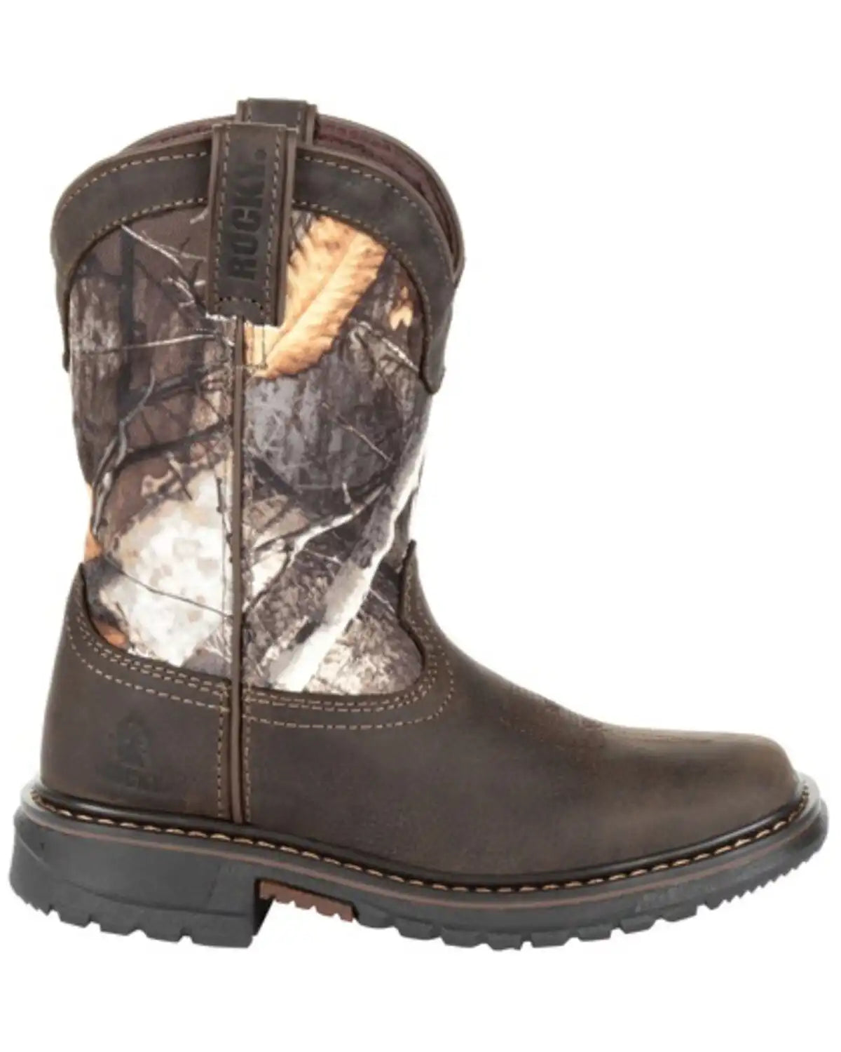 Rocky Boys' Big Kid Ride FLX Waterproof Western Work Boots - Soft Toe