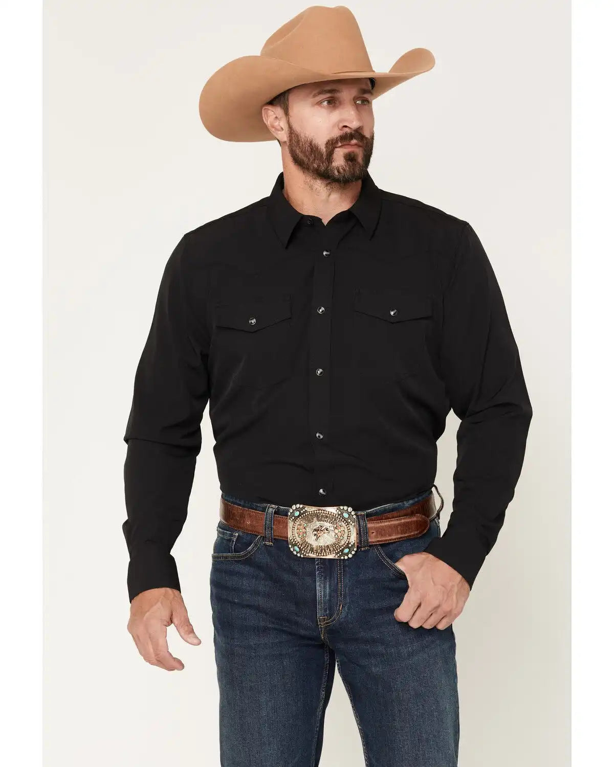 RANK 45® Remming Solid RODEOTEK™ 2.0 Long Sleeve Snap Stretch Performance Shirt