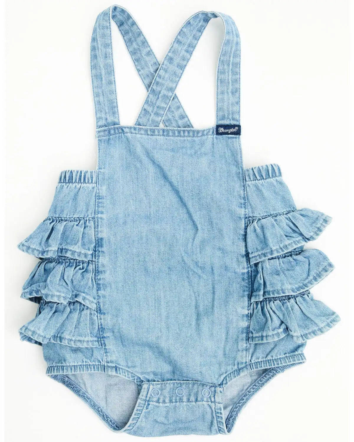 Wrangler Infant Girls' Ruffle Denim Onesie