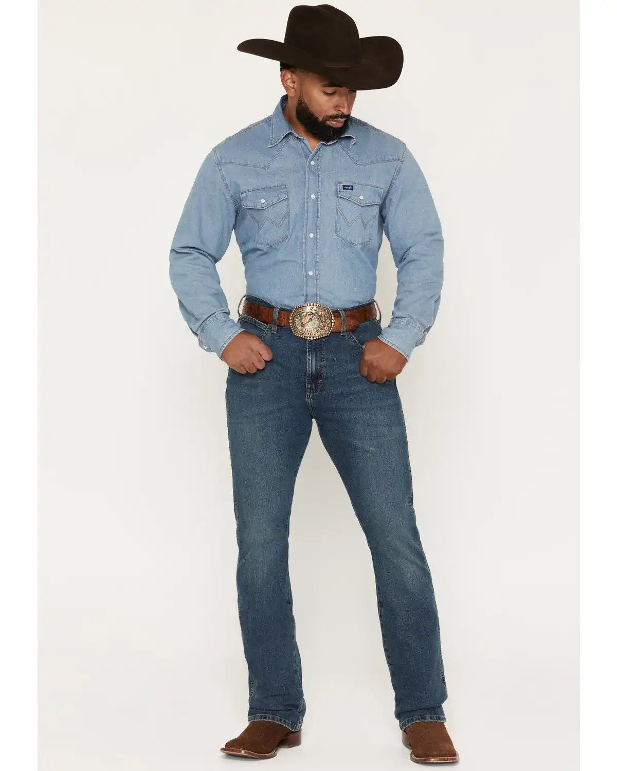 Wrangler Men's Retro 77MWZ Dark Wash Slim Bootcut Stretch Denim Jeans