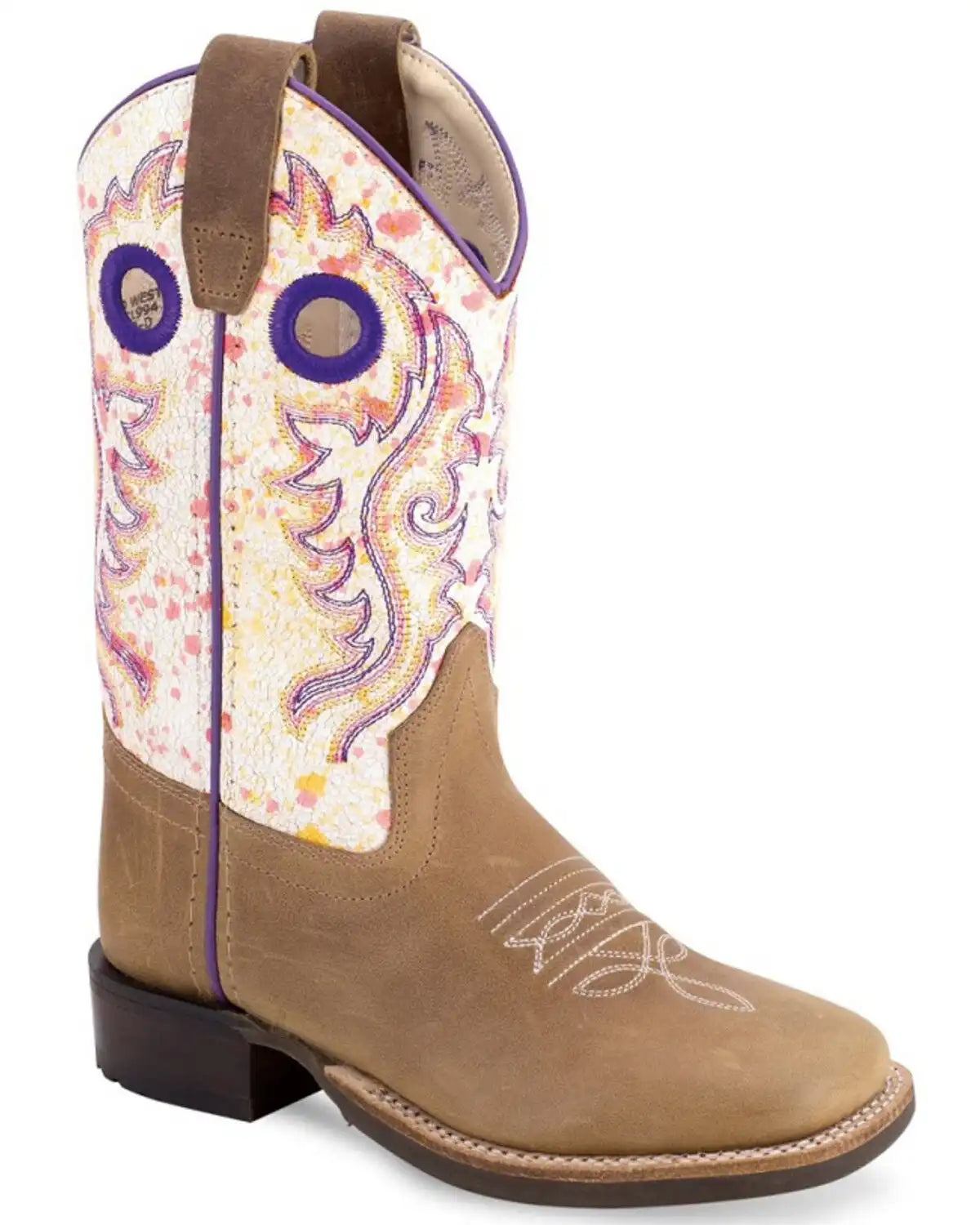 Old West Little Girls' Western Boots - Broad Square Toe