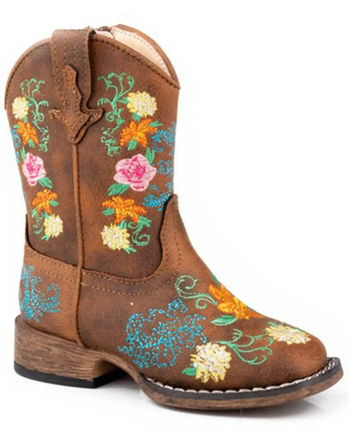 Toddler Girls' Bailey Floral Western Boots - Broad Square Toe