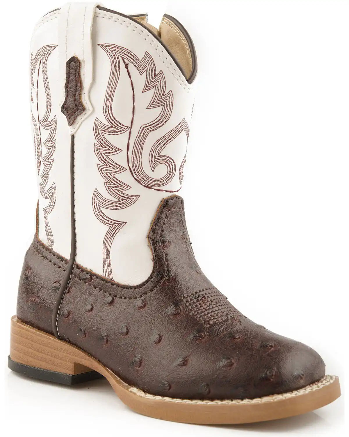 Roper Toddler Girls' Faux Ostrich Western Boots - Square Toe