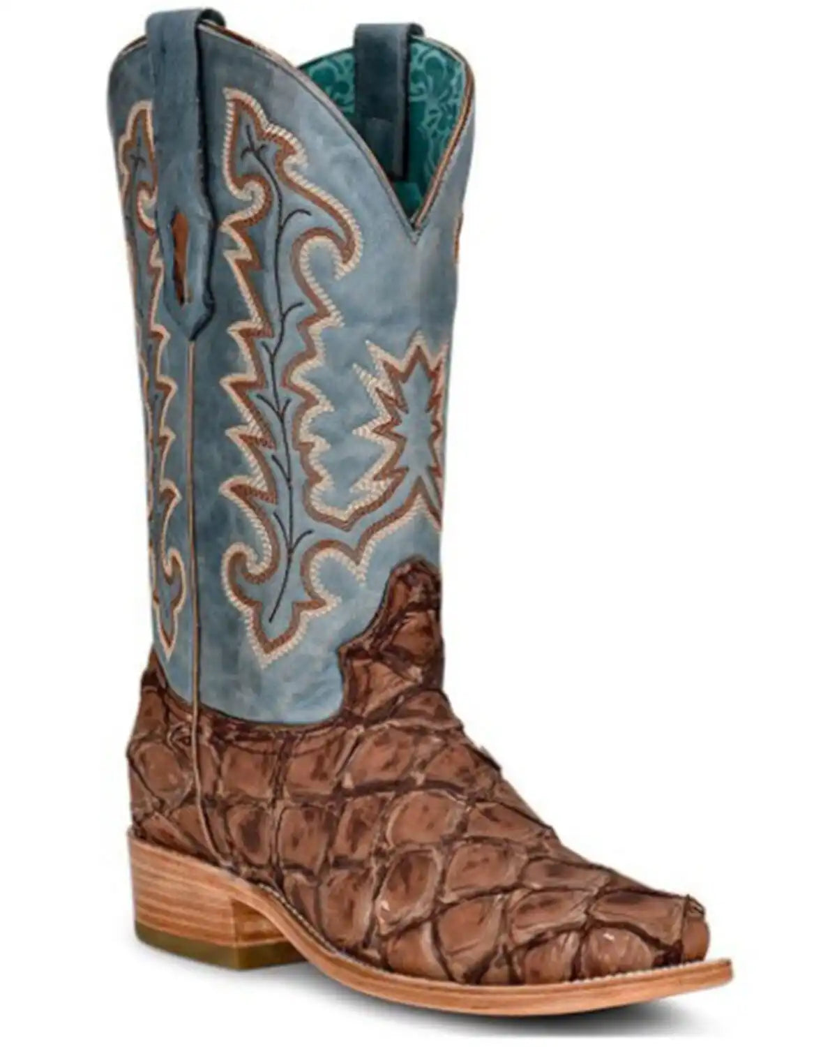 Corral Women's Piracuhu Exotic Embroidered Western Boots - Broad Square Toe