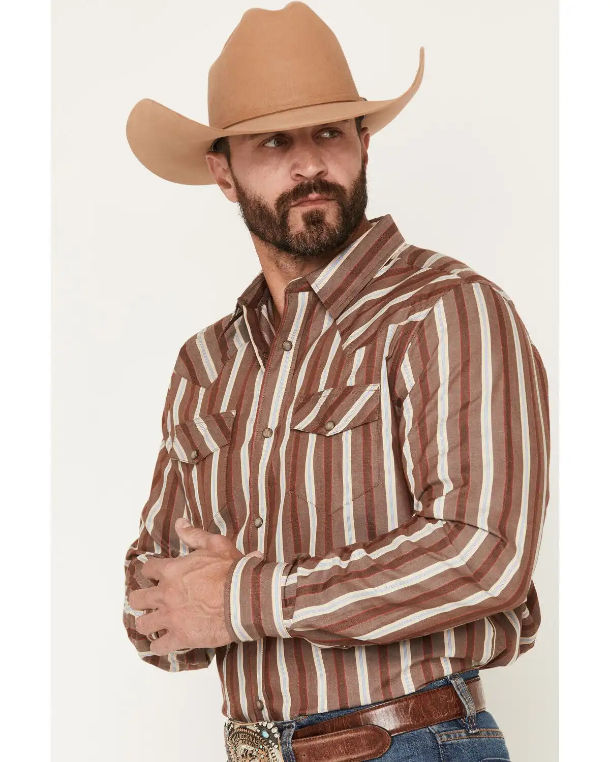 Gibson Trading Co Men's Cruise Control Stripe Print Long Sleeve Snap Western Shirt