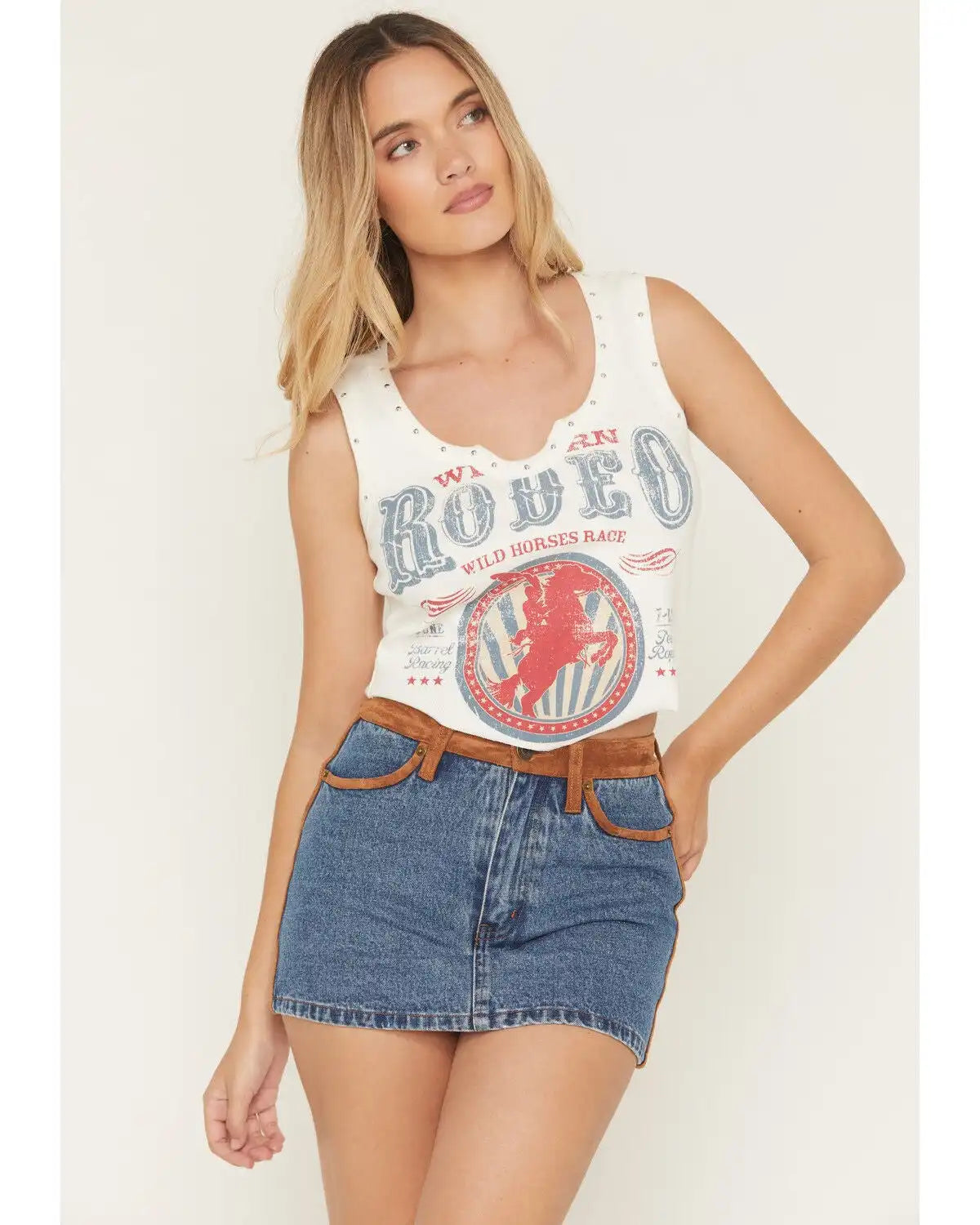 Blended Women's Rodeo Studded Tank