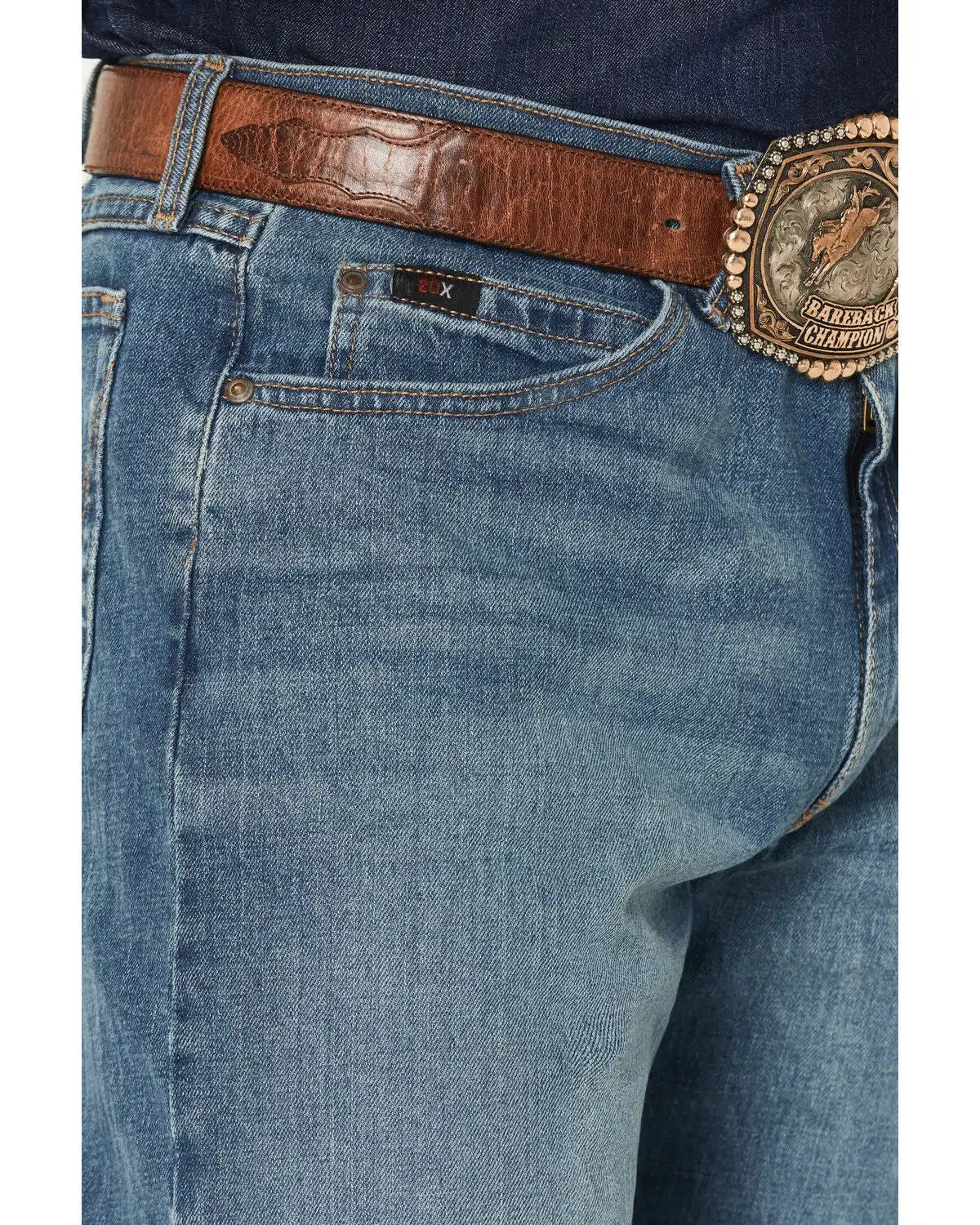 Wrangler X Cody Johnson 20X Medium Wash Relaxed Bootcut Stretch Denim Jeans