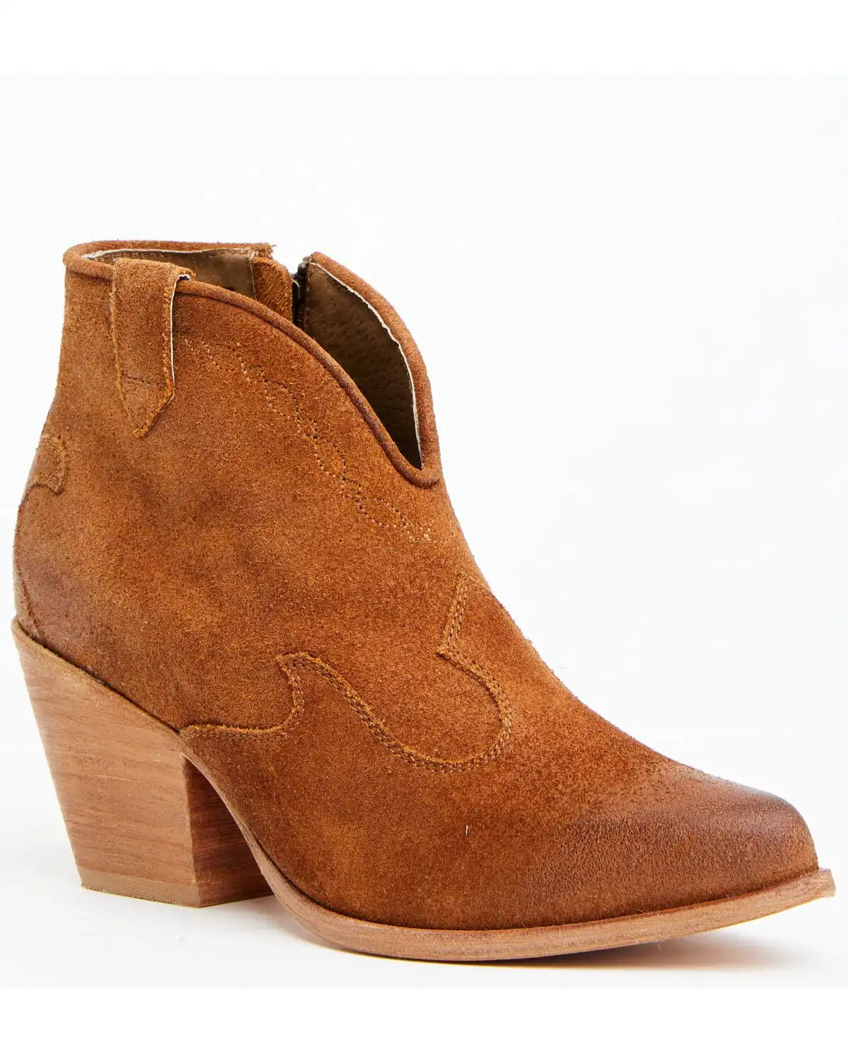Shyanne Women's Jodi Suede Leather Booties - Round Toe
