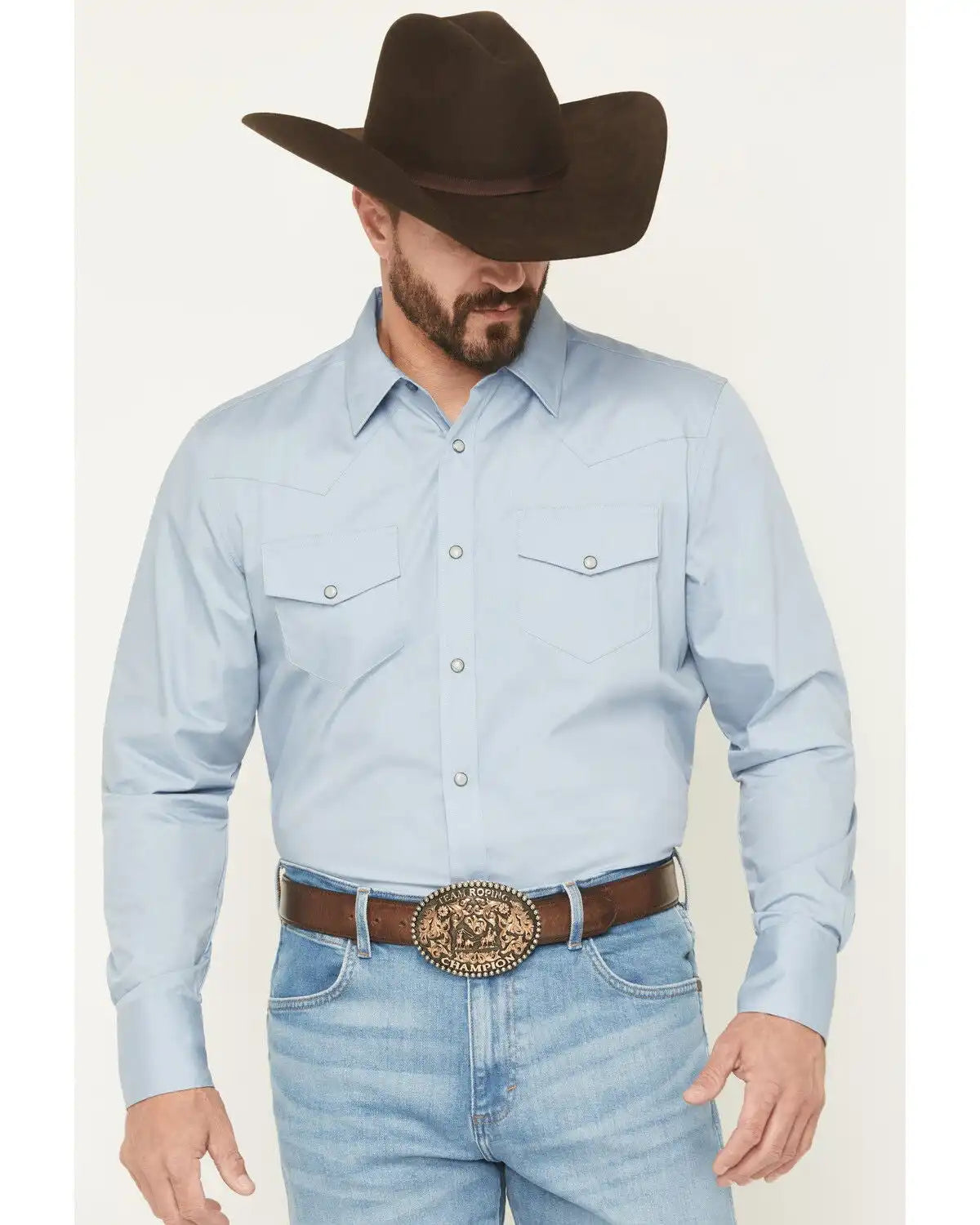 Gibson Trading Co Men's Campfire Solid Long Sleeve Snap Stretch Western Shirt - Tall