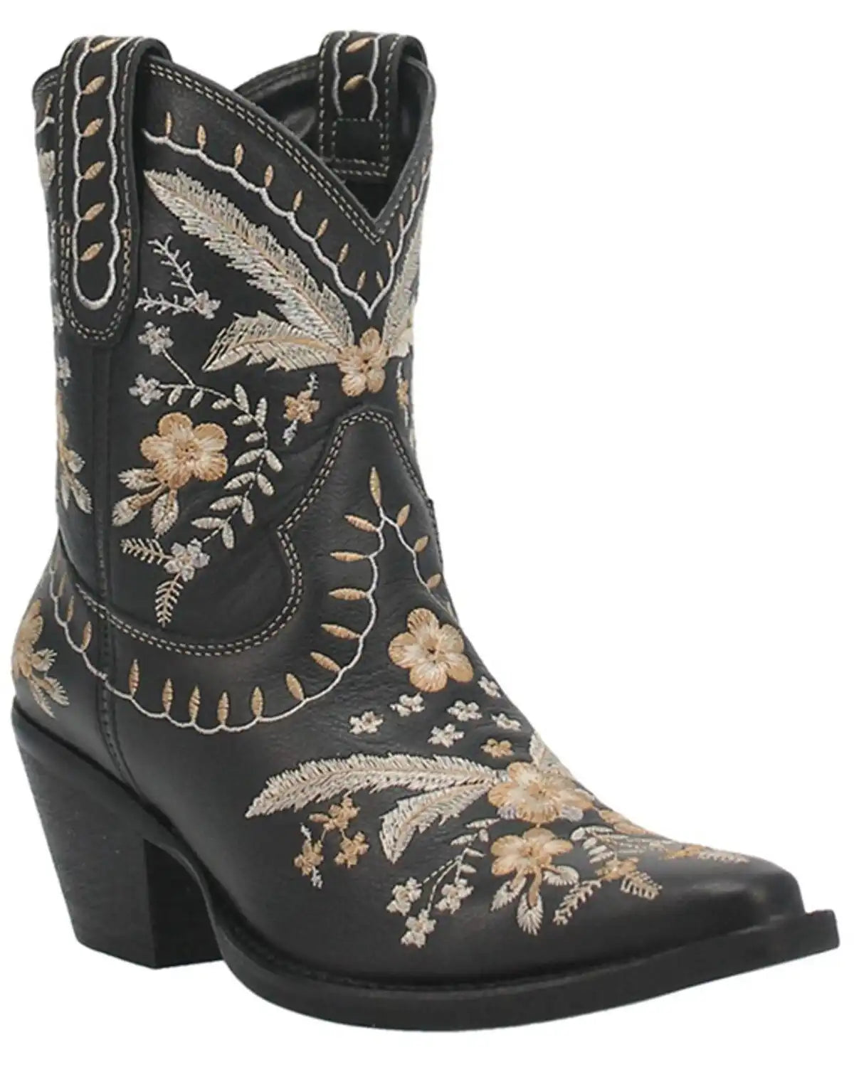 Dingo Women's Primrose Embroidered Floral Western Booties - Snip Toe