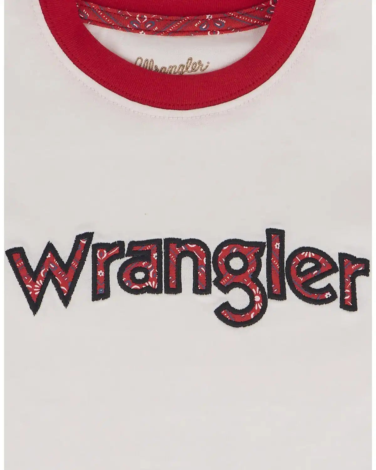 Wrangler Toddler Girls' Bandana Logo Short Sleeve Ringer Tee