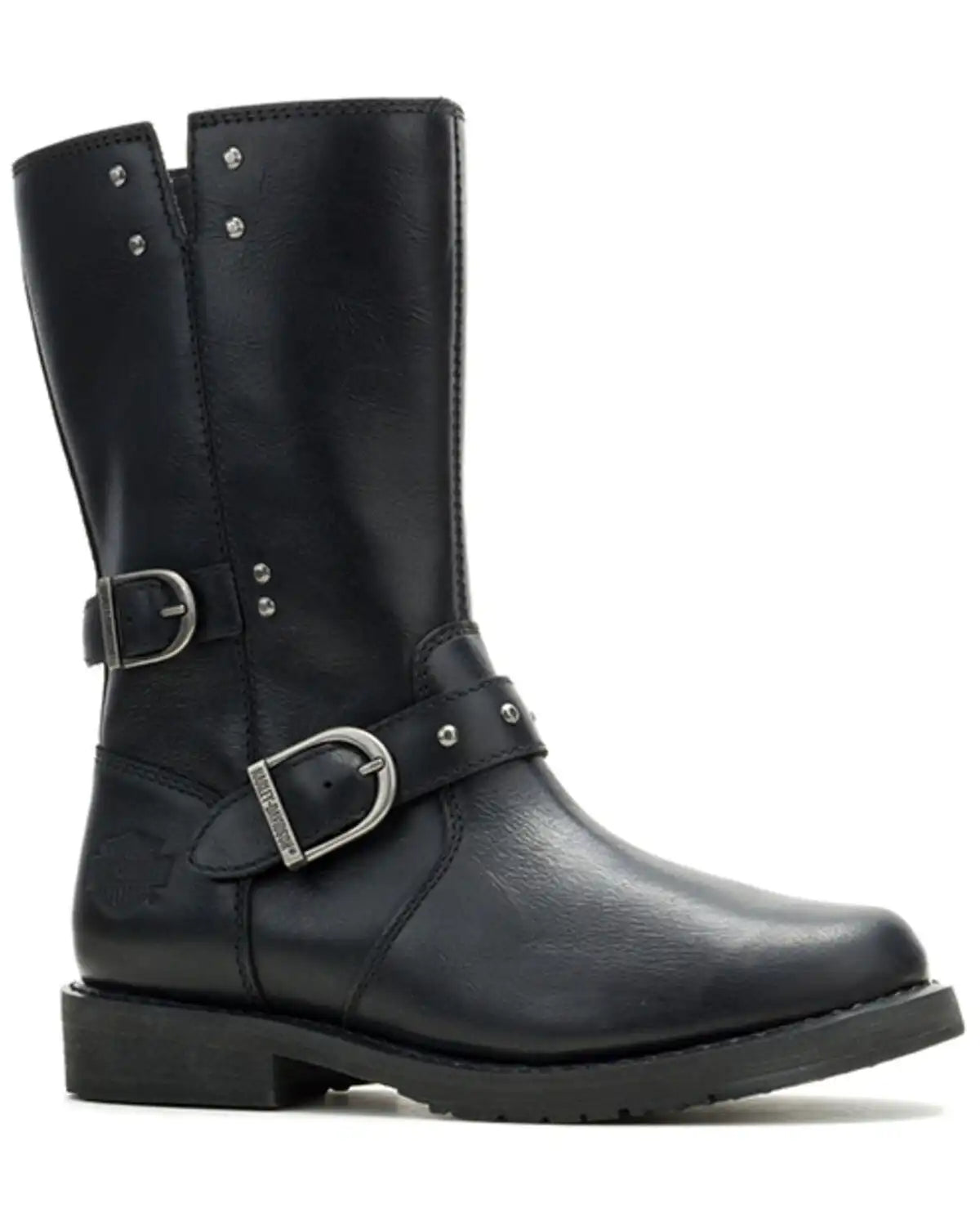 Harley Davidson Women's Addie Buckle Studded Motorcycle Boots - Round Toe