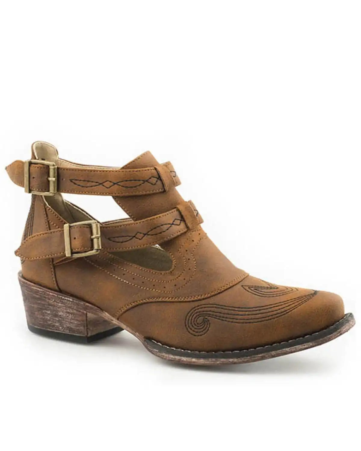 Roper Women's Vintage Harness Strap Fashion Booties - Snip Toe