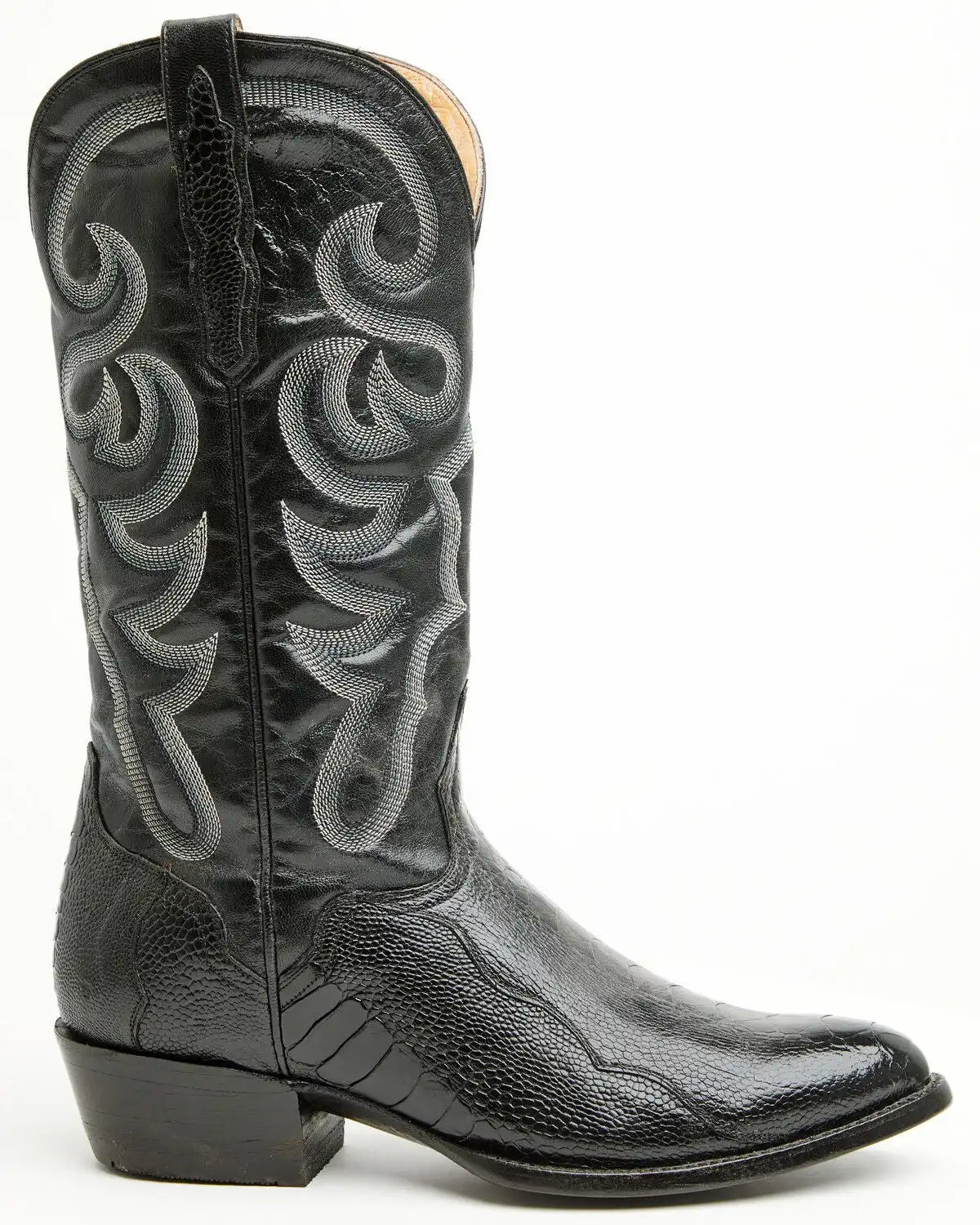 El Dorado Men's Handmade Ostrich Leg Western Boots - Round Toe