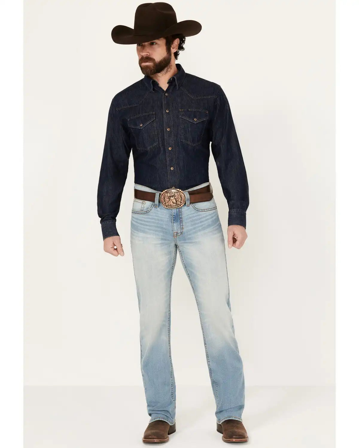 Cody James Men's Cowboy Wash Jackson Slim Straight Stretch Denim Jeans