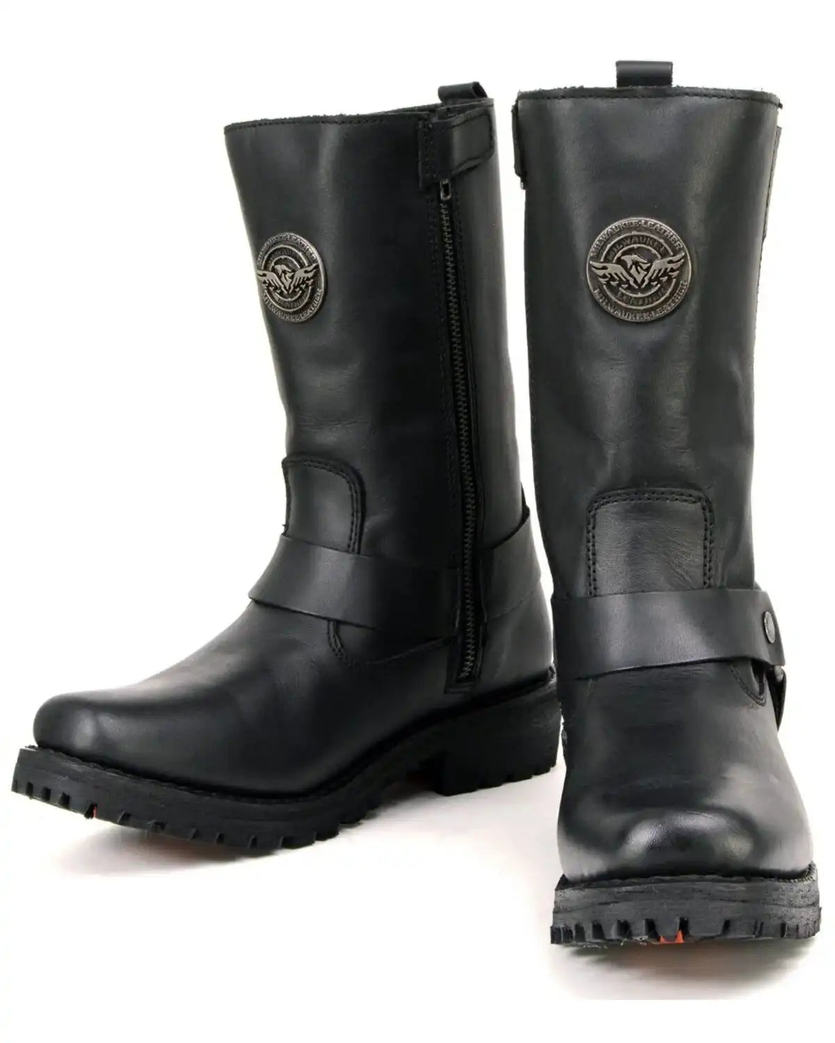 Milwaukee Leather Women's 11" Classic Harness Boots - Square Toe