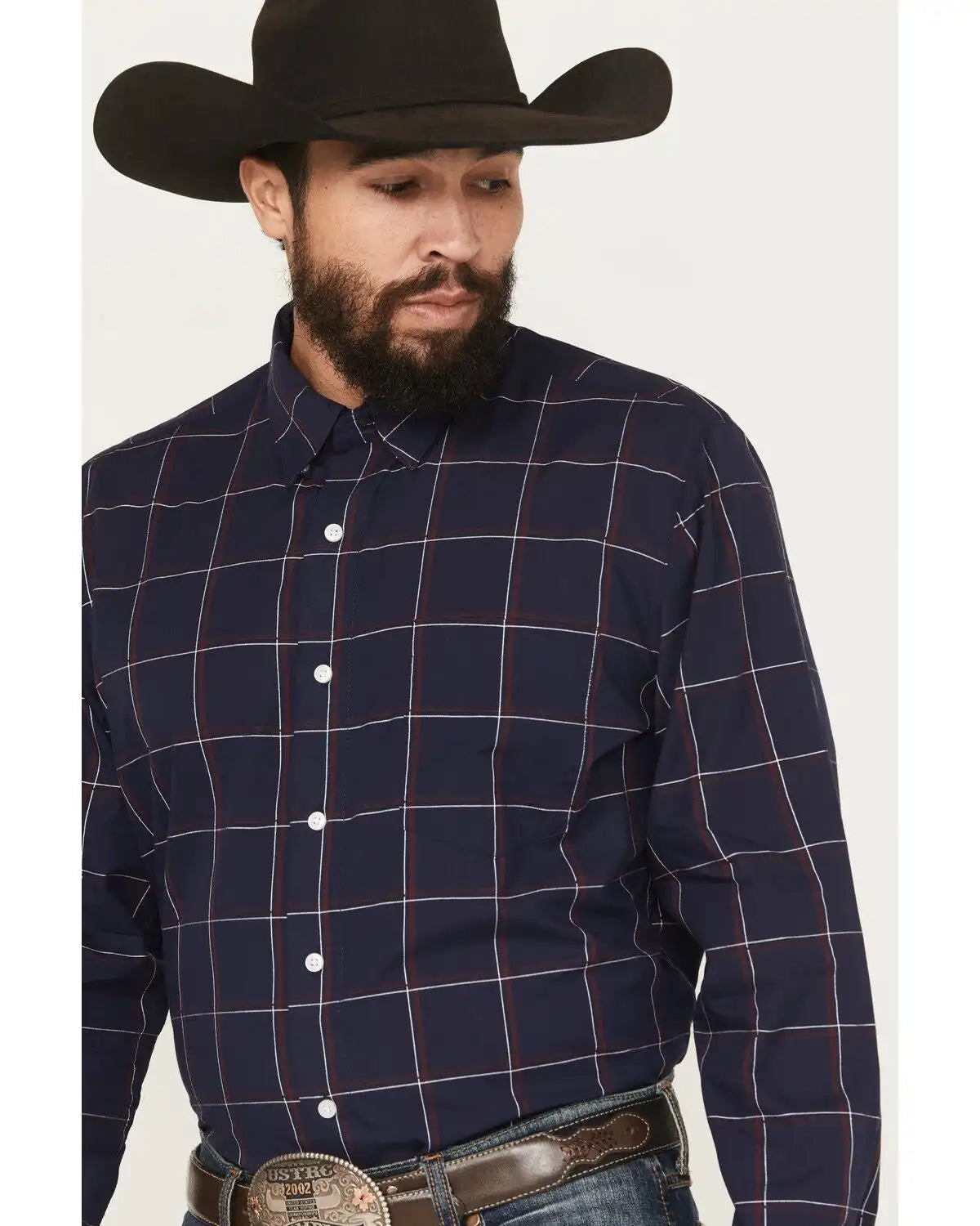 Wrangler X Cody Johnson Men's Plaid Print Long Sleeve Button-Down Western Shirt